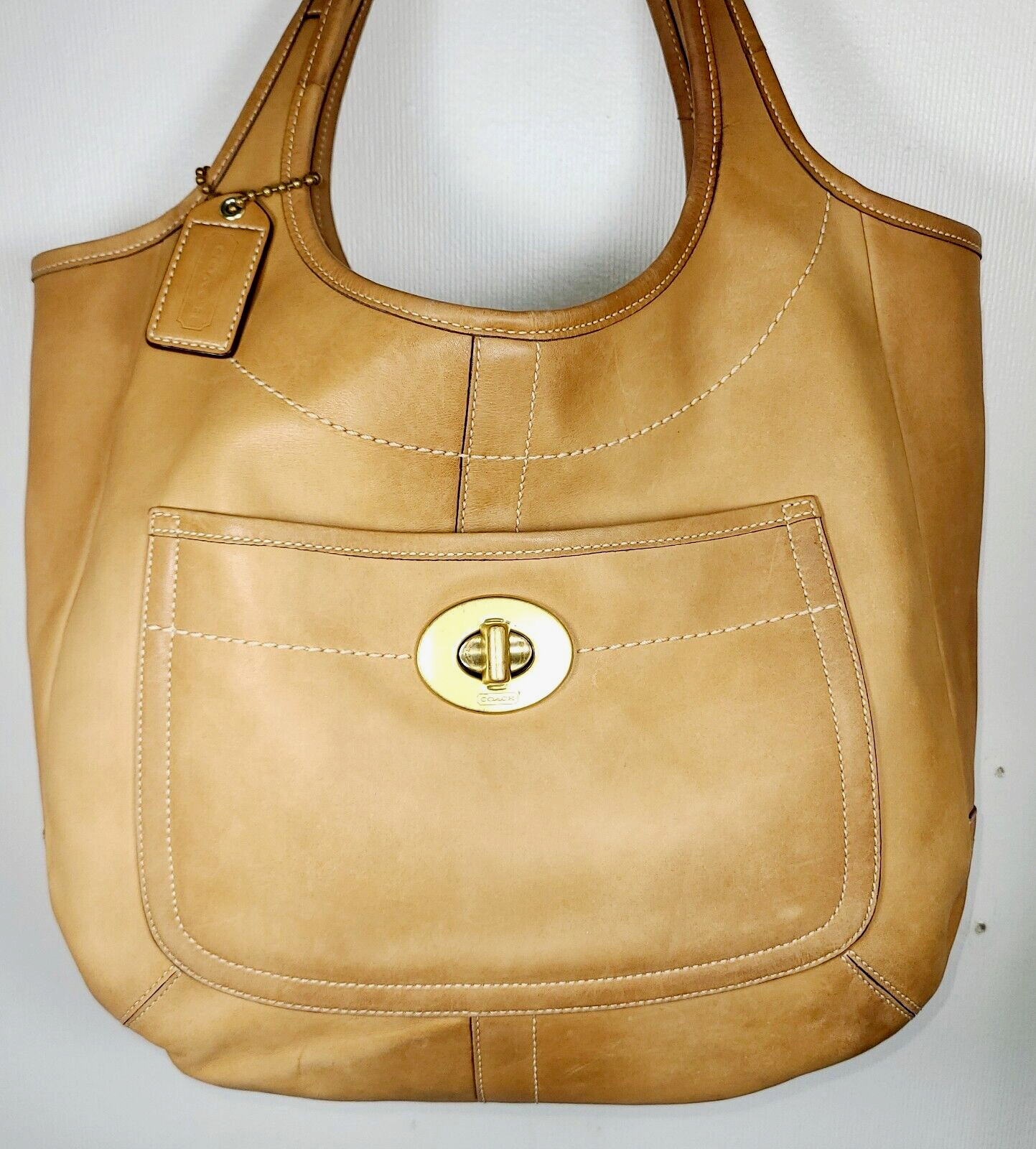 COACH TAN LEATHER XL BURNISHED ERGO LEGACY TOTE 10744 Gem