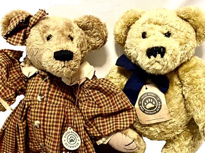 Boyds Bears 12 In Pair Vtg QVC Exclusive Ltd Edition W Artisan Mathew & Hedda