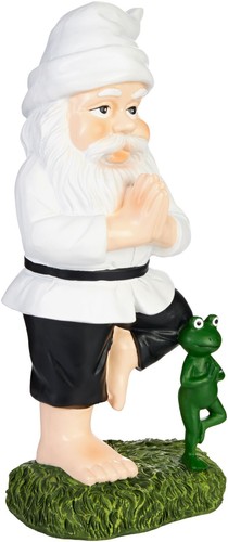 Yoga Gartenzwerg mit Frosch Gartenfigur Zen Gartendeko Meditation 19/24cm - Bild 42 von 42