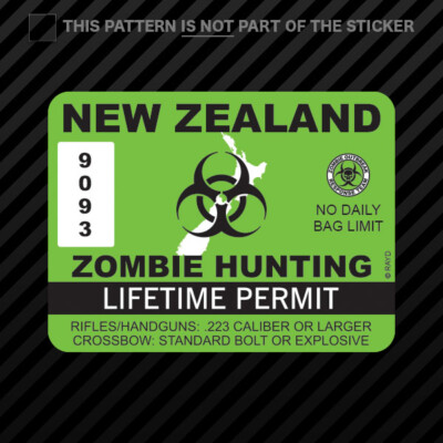 Purchase CANADA Zombie Hunting Permit License Decal 3"x4" Vehicle Sticker Tags Graphics In - Foto 7