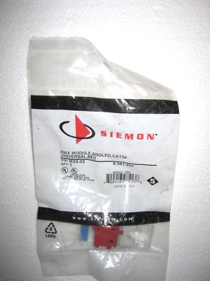 NEW Category 5e Siemon MX5-03 MAX Module Angled Jack, Red - cable data phone