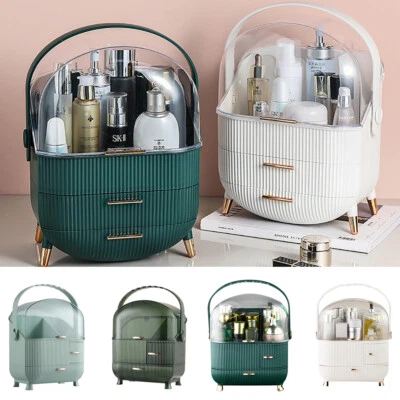 PETS-ACCESSORIES Makeup Organiser 2 Drawers Cosmetic Skincare Storage Box Dust-Proof Waterproof