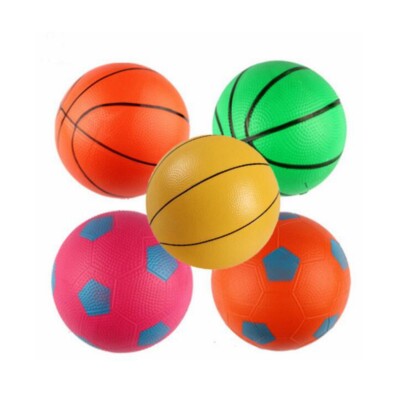 2Pcs Durable PVC Small Basketball Football Bouncy Ball Kids Toy Playing 6Inch