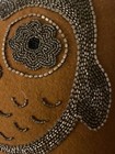 Beaded Owl Pillow In Deep Orange- Square — photo 3