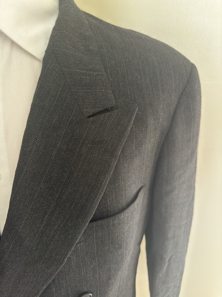 Giorgio Armani COLLEZIONI Made in Italy Pinstripe DB Peak