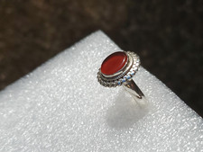 Sterling Silver 925 Carnelian Ring Size 8