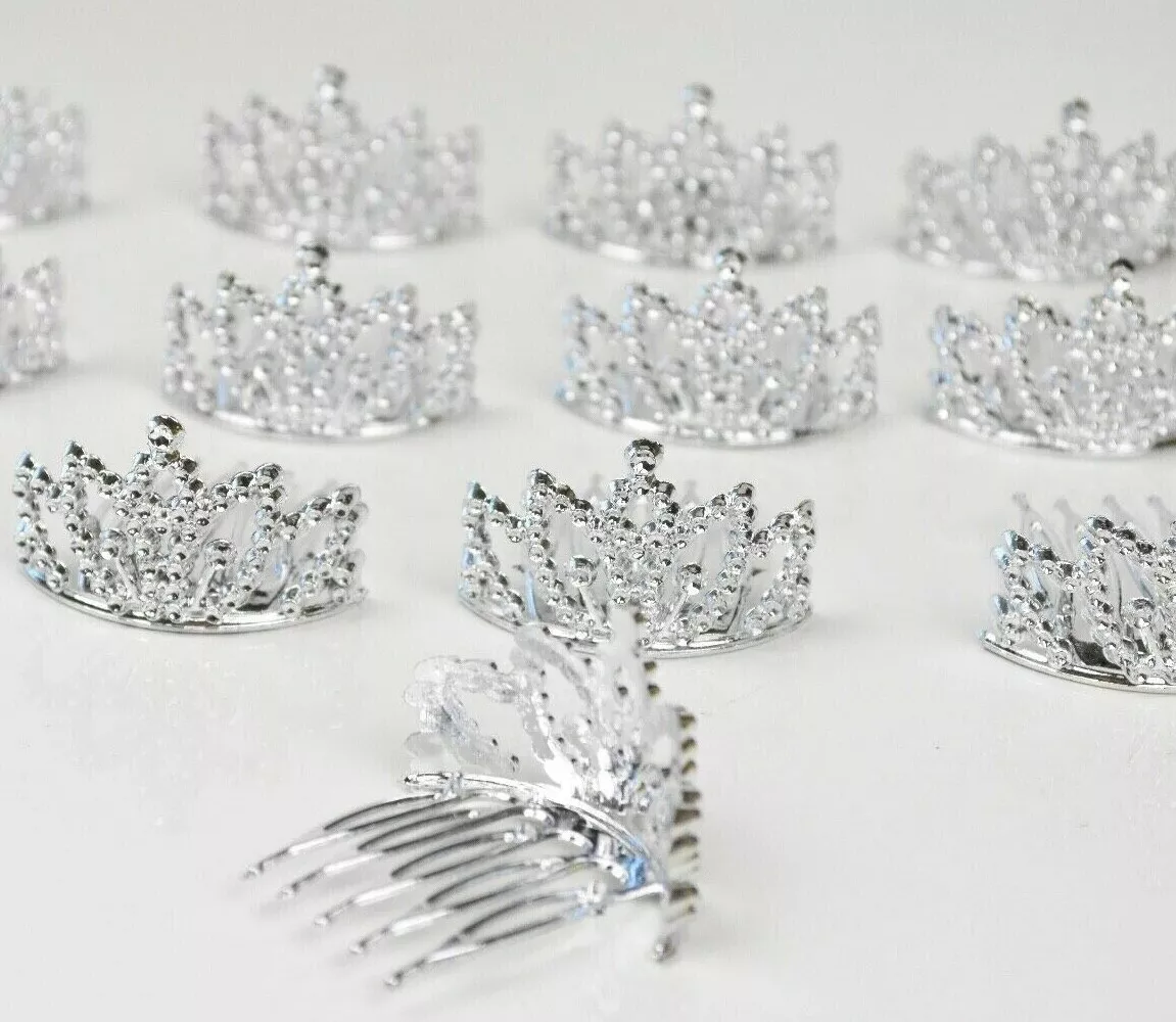 PARTY FAVORS CROWNS TIARAS SILVER RECUERDOS CORONAS COMBS PRINCESS