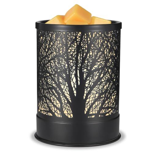 Metal Wax Melts Warmer with  LED Light Electric Scented Wax Fra 