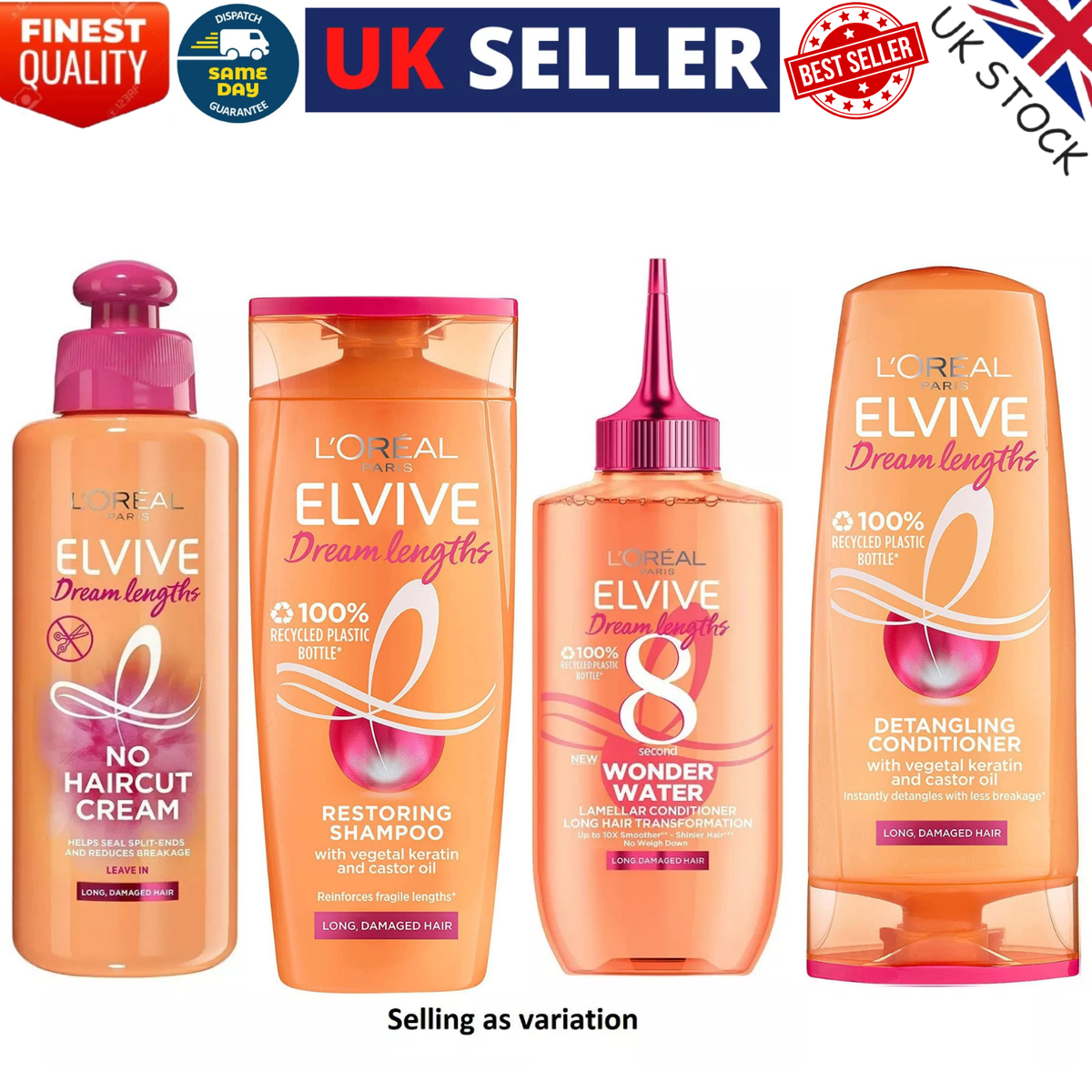 L'Oreal Paris Elvive Dream Lengths Shampoo, Wonder Water Mask Set