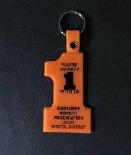 Vintage Keychain EMPLOYEE BENEFIT ASSOCIATION Key Ring Fob V.D.O.T. Made In USA