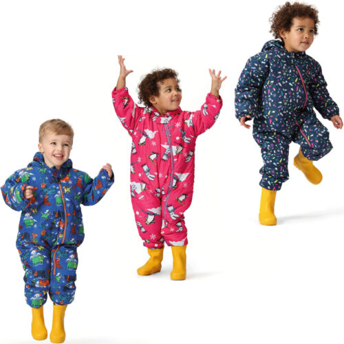 Dare 2b Kids Bambino II Waterproof Insulated Lined Full Zip Rainsuit Snowsuit - Foto 1 di 15