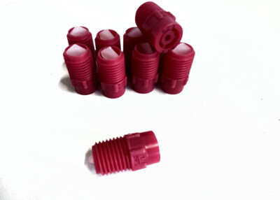 QTY-10 BEX 1/4S10-KK RED PVDF Spray Nozzle 1/4  Male NPT Size 10