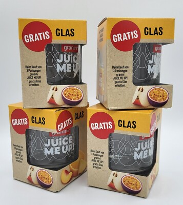 Granini Trinkglas Glas Saftglas Juice me up Softdrink 4 Stück Neu OVP