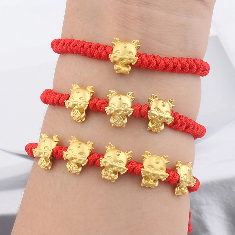 Chinese Style Zodiac Dragon Bracelet 2024 Dragon Year Lucky Red