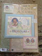 Dimensions Counted Cross Stitch Kit Gift From God Frame a Name Birth Record