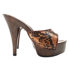 SANDALI italiani in Pelle Tacco 13 CM - K92001 PITONE NOCC