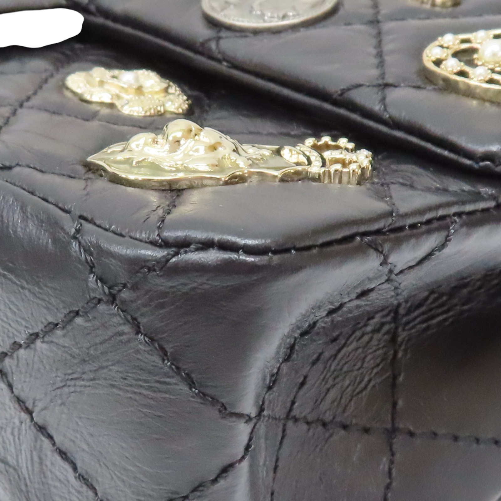 CHANEL Lucky Charms 2.55 Reissue Flap Shoulder Handbag Black Calfskin Leather thumbnail 13