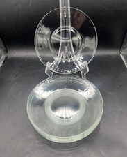 Set of 9 Clear Glass Salad Plates 8 Round Everyday Dinnerware Unbranded