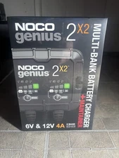 Noco Genius 2x2 Multi-Bank Battery Charger + Maintainer 6V & 12V 4A 2Bank New