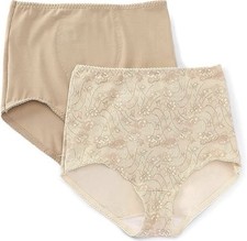 BALI Shapewear Brief Light Control Smoothing Tummy Control 2-Pack NUDE Size L