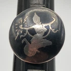 Vintage Siam Niello Black Enamel Sterling Silver Ring Size 7.5