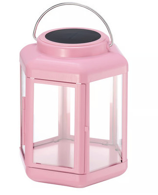 IKEA SOLVINDEN LED Solar Powered Table Lamp Lantern Pink 17 cm, 6