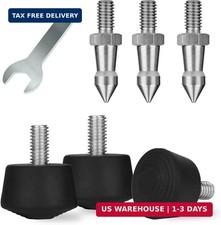 6 Pcs Tripod Spike Feet 1/4-20 Thread Rubber Feet Universal Anti-Slip Stainles