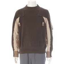 Sacai 22 years MA-1 Knit Docking Sweatshirt tops 22-02713M khaki 1