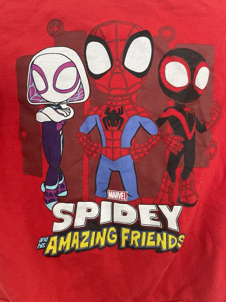 Camisa roja manga larga cuello redondo 2T Marvel Spidey niños pequeños Spin Ghost-Spider Foto 4 de 4