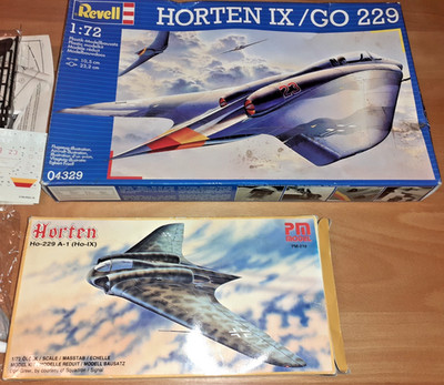 2 Modelle Horten IX / 229 in 1:72 von Revell und PM Model