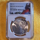 1922 Peace Dollar NGC Brilliant Uncirculated BU Silver Dollar
