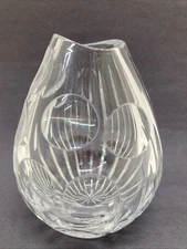 Art Deco Style Crystal Bud Vase Concave Polka Dots and Vertical Cuts Waterford?