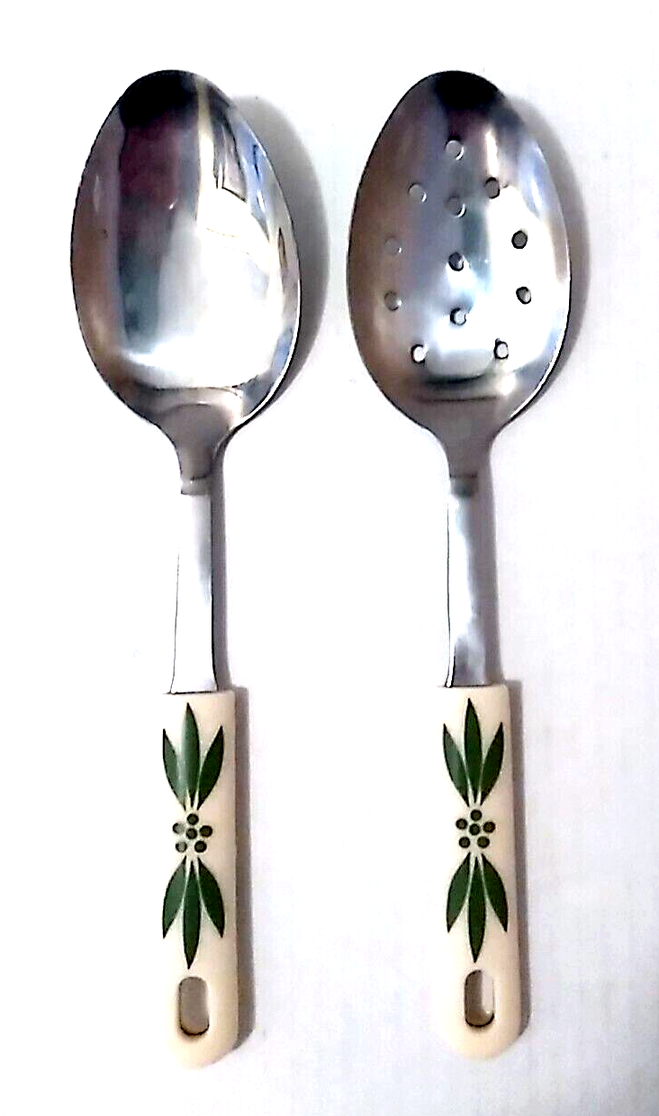 Temp-tations Tara Ovenware Slotted Serving Spoon Green