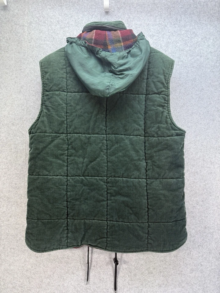 Boston Traders Corduroy Vest Hooded W/Pockets Vintage Wool Blend Lining - Image 2 of 4