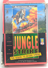 Jungle Strike (Sega Genesis, 1993) Box With Working Game and instructions! 