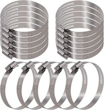 15Pcs Adjustable Worm Gear Hose Clamps 52-76mm 304 Stainless Steel