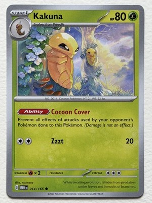 Kakuna 14/165 151 Common Near Mint Pokemon