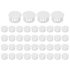 40 Pcs 18mm/11/16" Plastic Hole Plugs, Flush Type Round Plug White