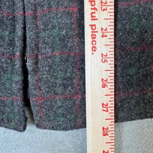 Johnson Woolen Mills Adirondack Plaid Wool Jacket Gray Red Green 10115 Large image 9