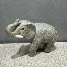Rare Vtg Elephant Candle Gray Unused 4.75”x6” Trunk Up EUC!