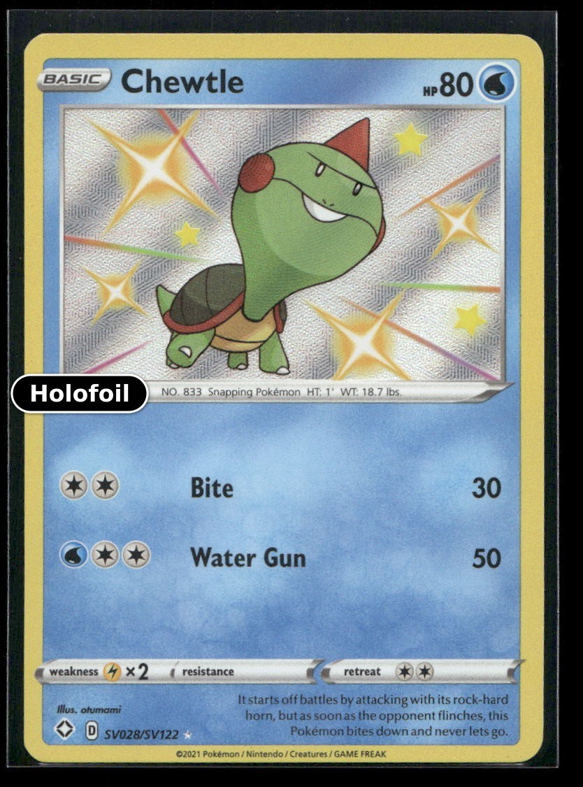 Chewtle Holo Shining Fates: Shiny Vault SV028/SV122 NM Pokemon