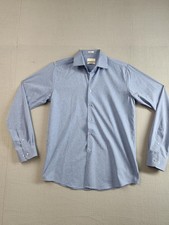 Lucky Brand Shirt Mens Medium Blue Long Sleeve Slim Fit 4 Way Stretch Button Up