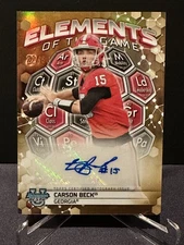 2023 Bowman U Elements of the Game Gold Refractor /50 Carson Beck #ETGA-CB Auto