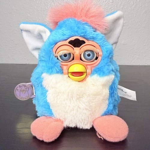 Vintage Furby Baby 1999 Model 70-940 Tiger Electronics Blue & Pink WORKS TESTED