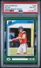 Bo Nix 2024 Panini Donruss Rated Rookie Green Press Proof #369 PSA 8.5