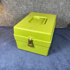 Vintage Wilson Wil-Hold Green Sewing Pattern Sew Craft Storage Box w/ Dividers