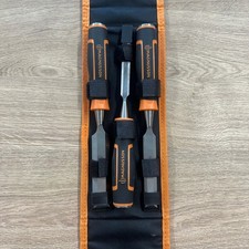 Magnusson Wood Chisel Set 12mm 18mm 25mm With Storage Pouch Used