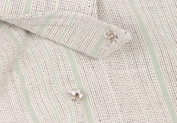 EMPORIO ARMANI Cotton Rayon Stripe Long Sleeve Shirt Size L(K-137619) - Image 3 of 4