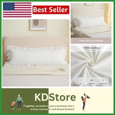 Luxurious 20x54 Ruffle Body Pillow Cover in Off White - Stylish Bedding Accent