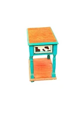 Super Cute End Table With Drawer Cow Print Country Chic Farmhouse MUST HAVE 